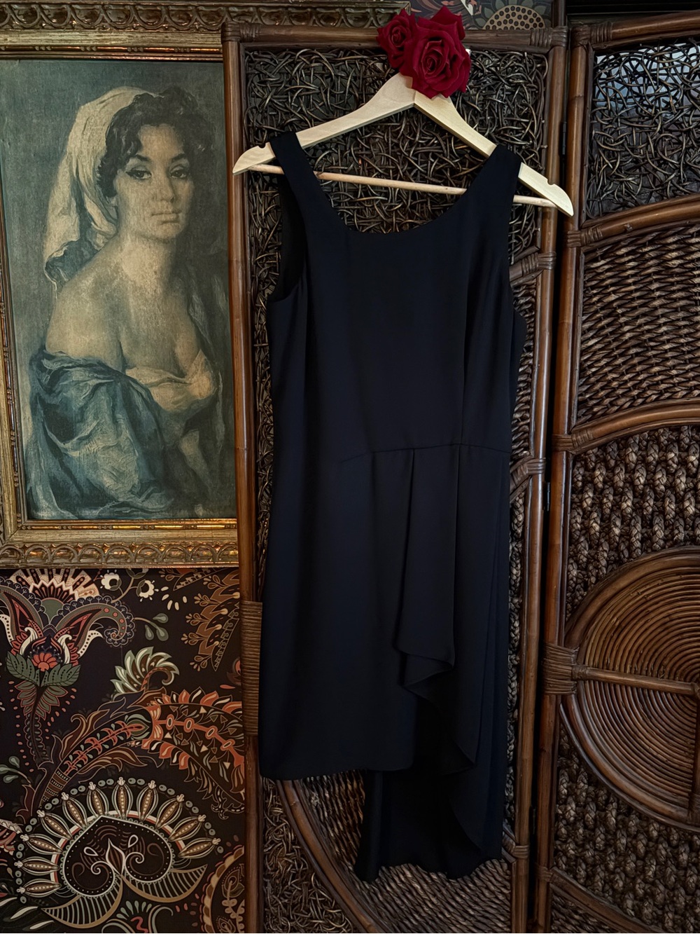 BCBGMAXAZRIA Runway Black Asymmetrical Cocktail Dress XS Minimalist Chic